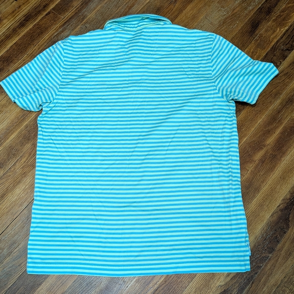 Brooks Brothers Aqua Striped Polo Shirt - Picture 2 of 7